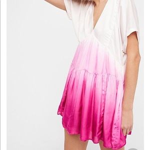 Free People Sun Up Ombré Dress- Magenta
